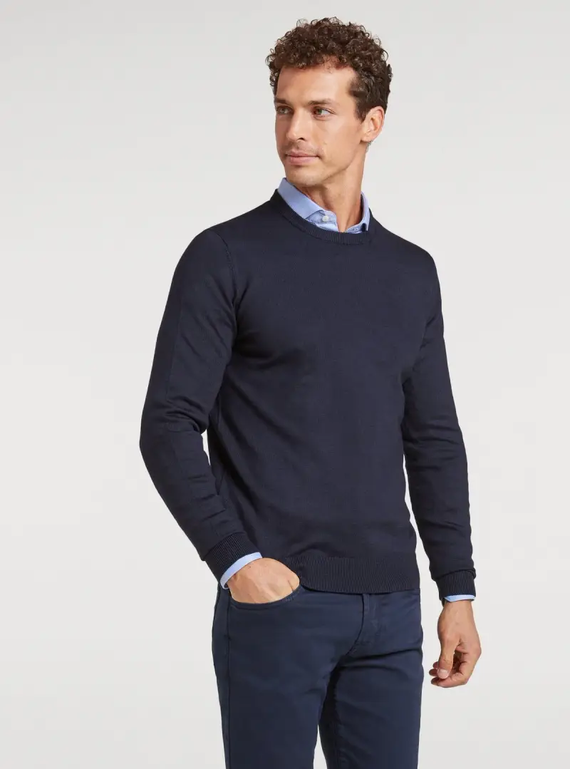 Maglia girocollo tinta unita