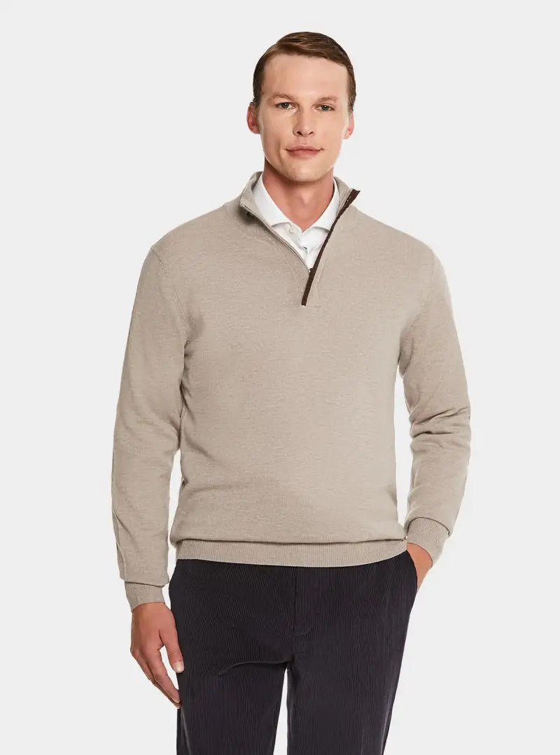 Maglia mock neck in misto cashmere