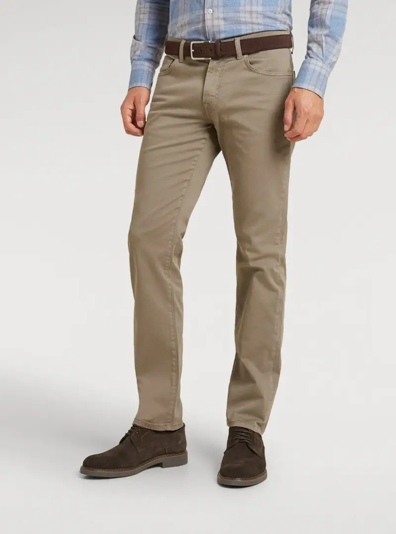 Pantalone 5 tasche in gabardine di cotone