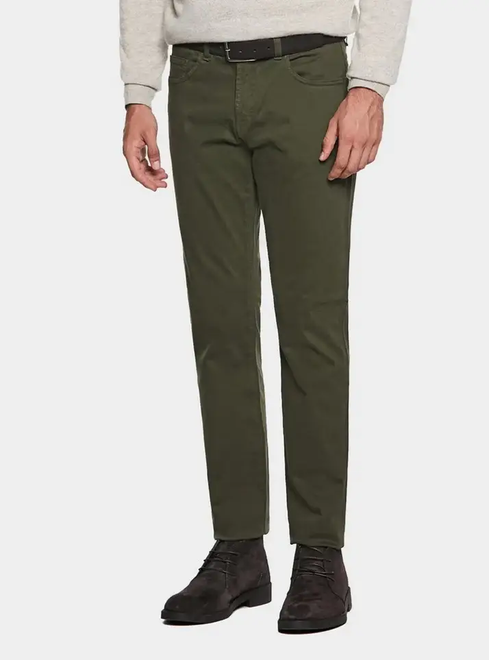 Pantalone 5 tasche in gabardine di cotone