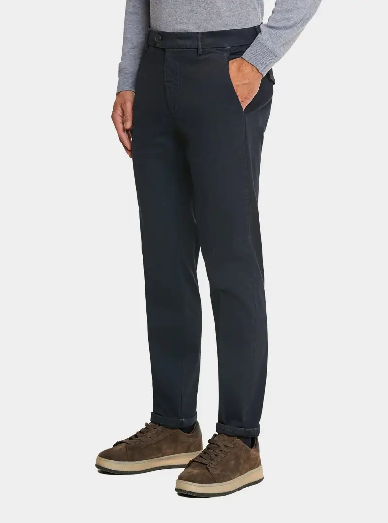 Pantalone chinos tasca America in cotone stretch