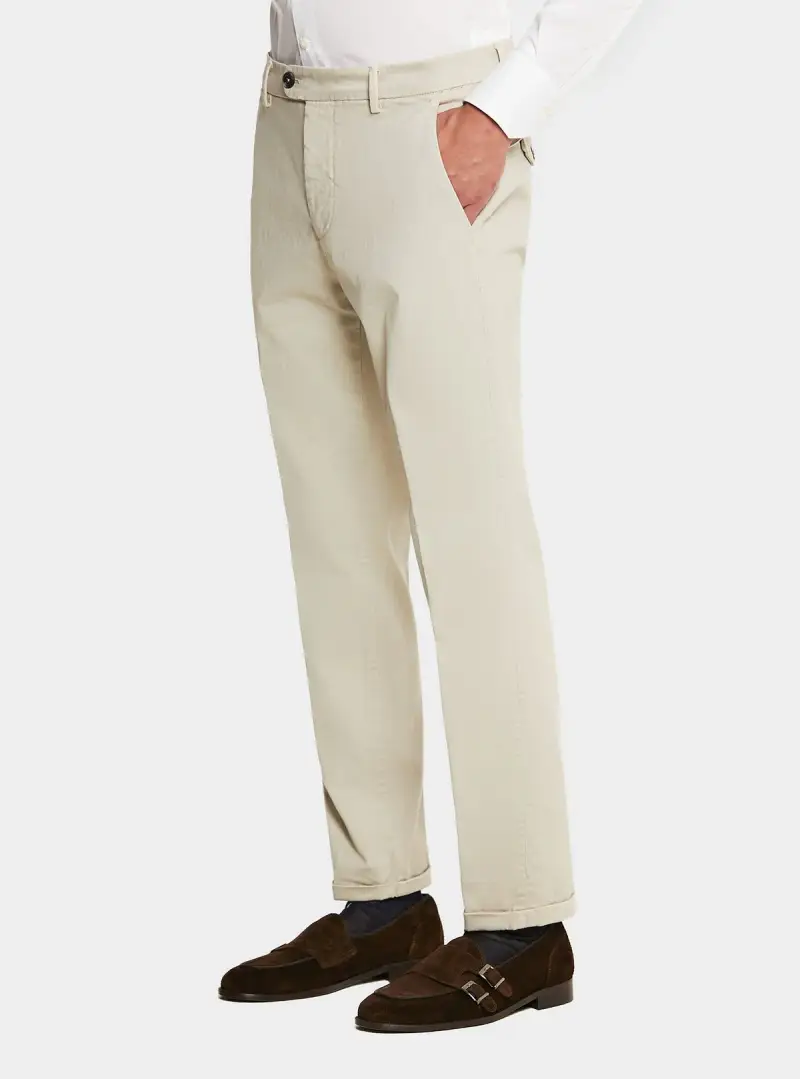 Pantalone chinos tasca America in cotone stretch