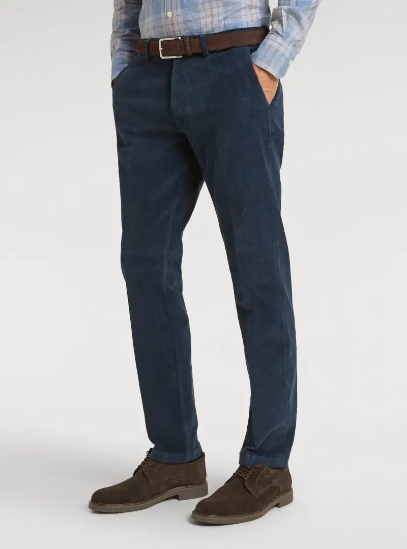Pantalone chinos tasca America in velluto a coste