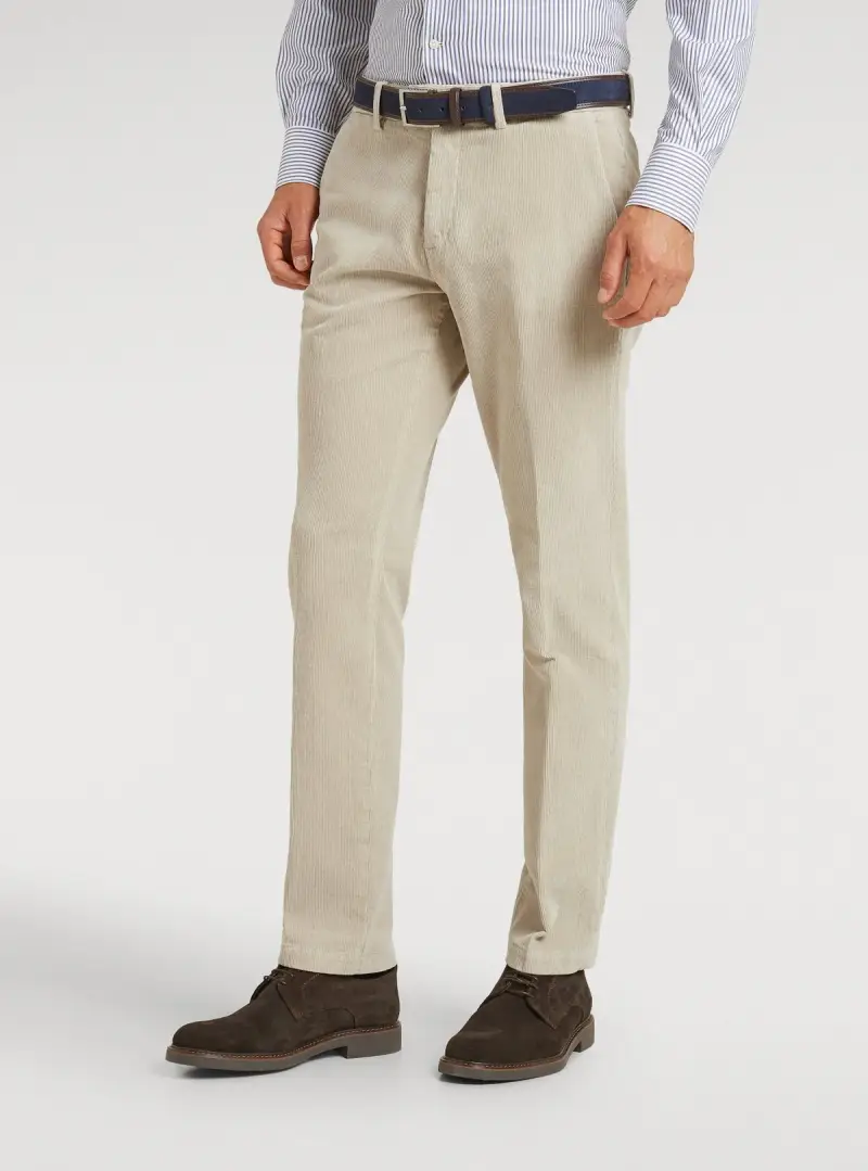 Pantalone chinos tasca America in velluto a coste