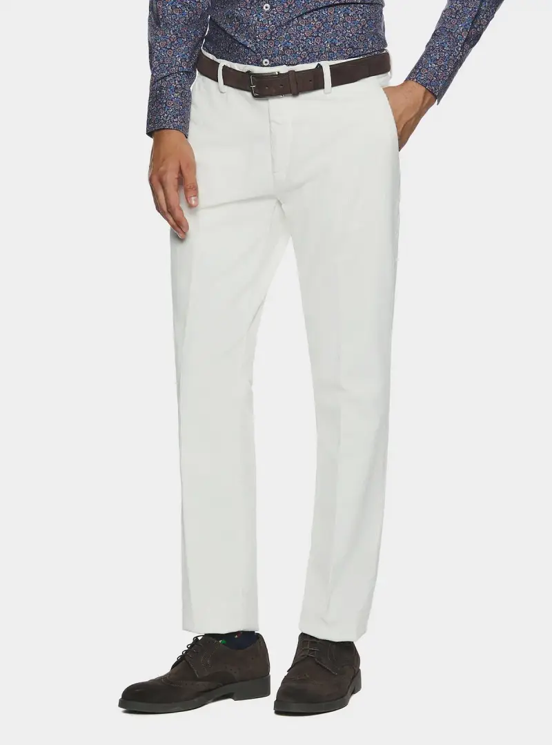 Pantalone chinos tasca America in velluto a coste