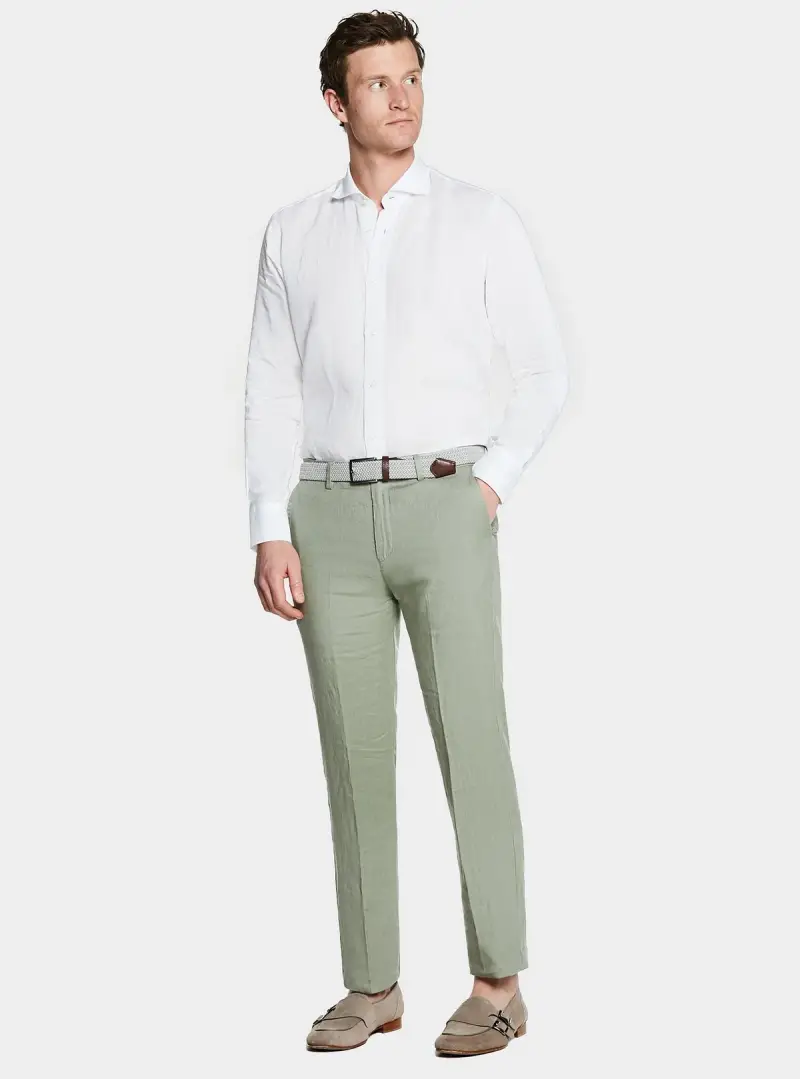 Pantalone in puro lino stone wash