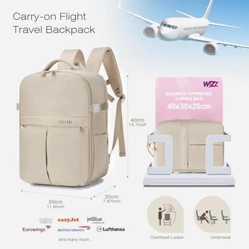 SPAHER Zaino da viaggio Beige 1963313 miniatura 3