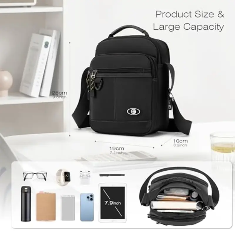 SPAHER Borsa a tracolla Uomo Grigio 1602812 miniatura 2