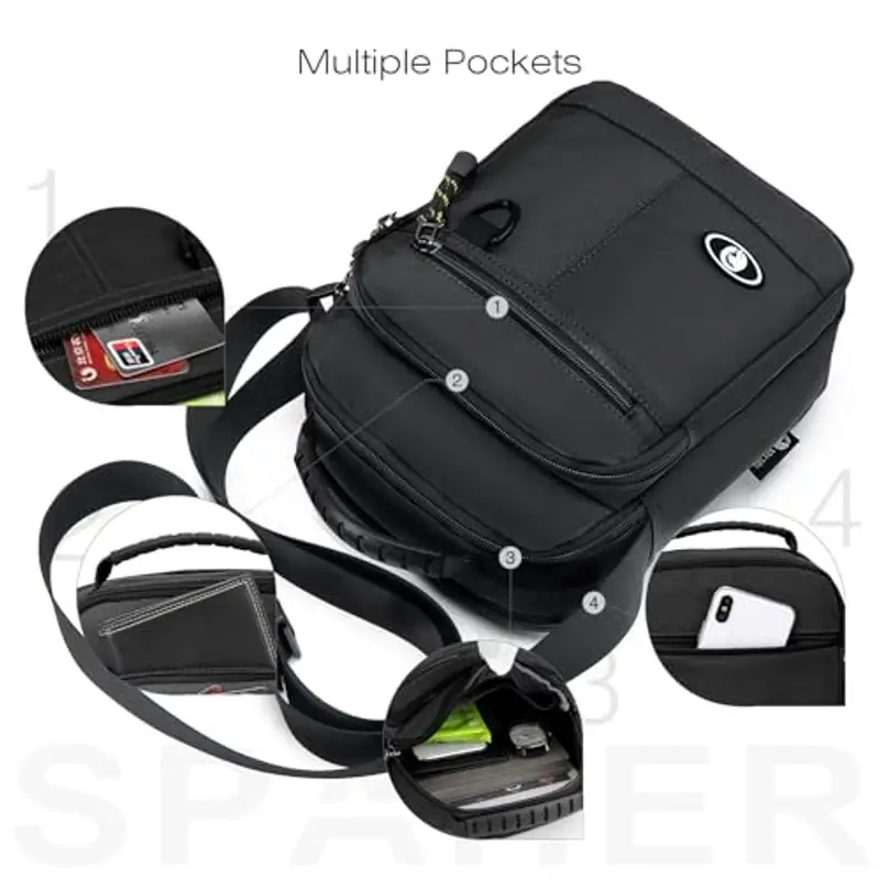 SPAHER Borsa a tracolla Uomo Grigio 1602812 miniatura 3