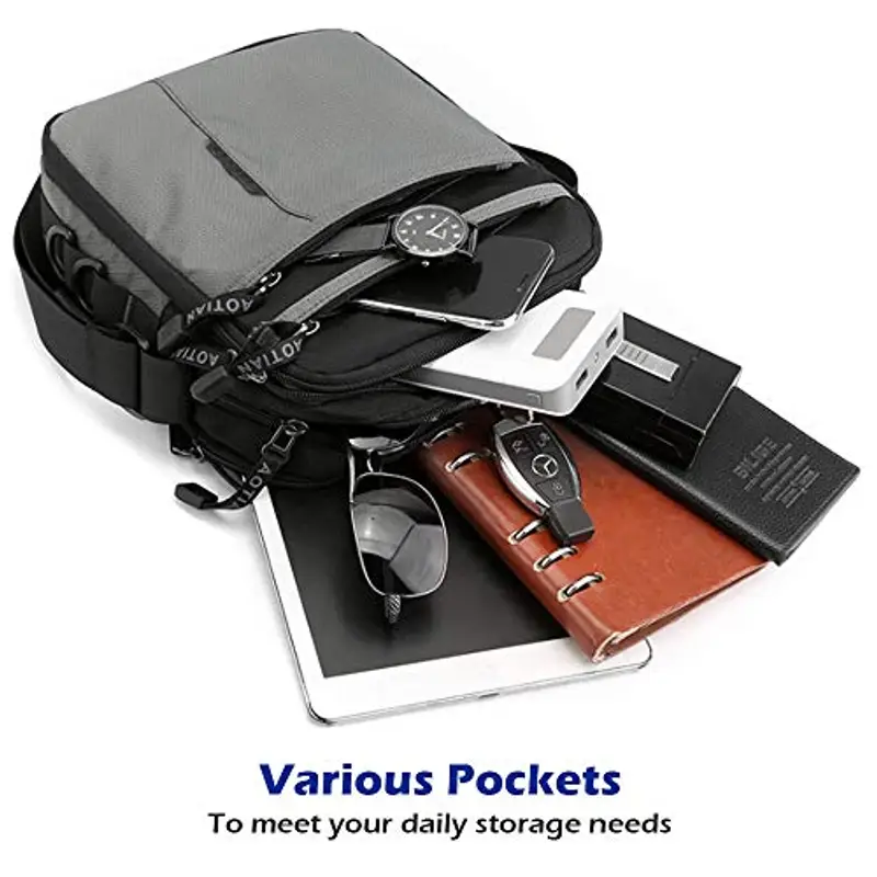 SPAHER Borsa a tracolla Uomo Nero 815065 miniatura 3