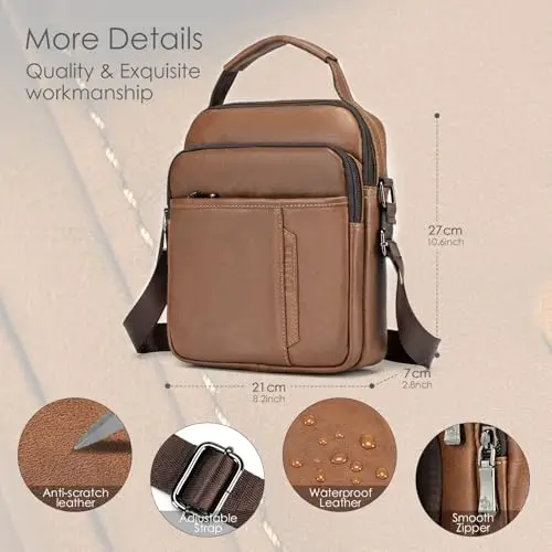 SPAHER Borsa a spalla Uomo Marrone 3665189 miniatura 3