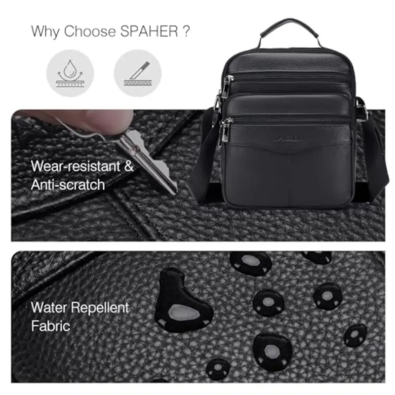 SPAHER Borsello Uomo Nero 816249 miniatura 3