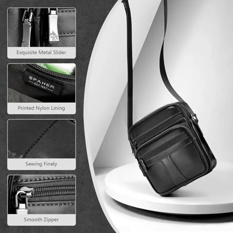 SPAHER Borsello Uomo Nero 1602696 miniatura 3