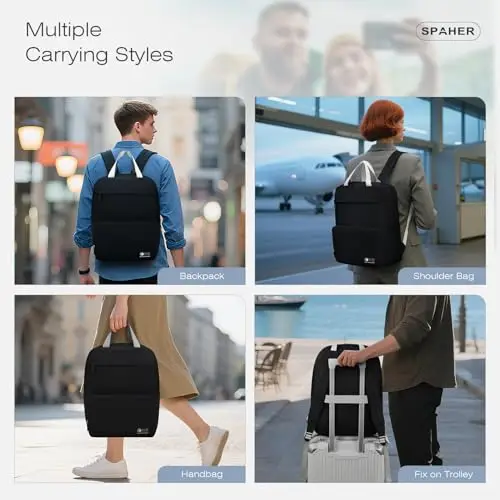 SPAHER Zaino da viaggio Nero 2598107 miniatura 2