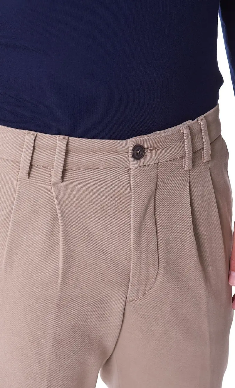 Pantalone sparvieri con doppia pinces, colore cammello miniatura 2