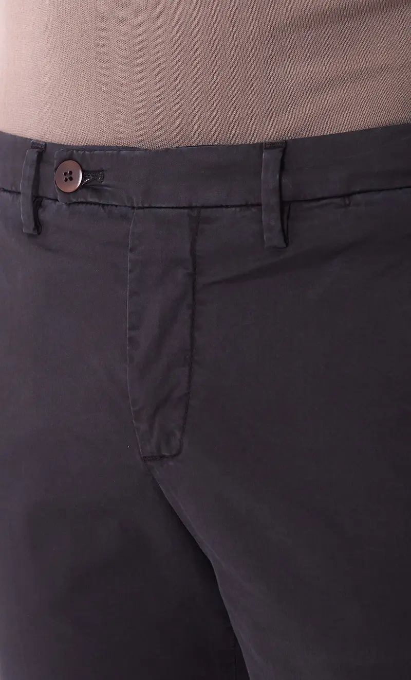 Pantalone sparvieri in cotone leggero elasticizzato, colore nero miniatura 2