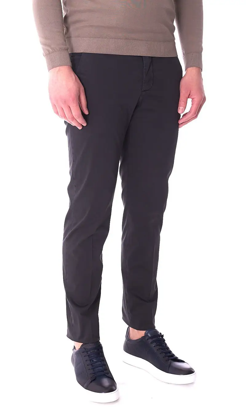 Pantalone sparvieri in cotone leggero elasticizzato, colore nero