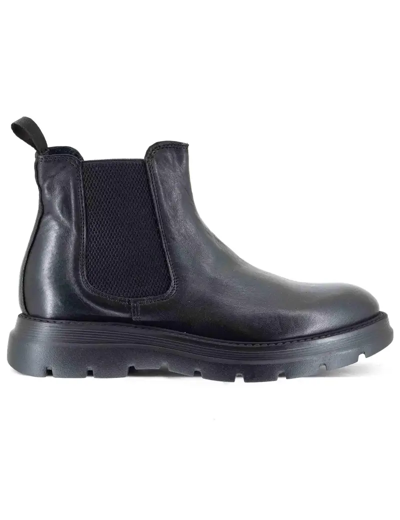Chelsea boot in pelle nera con suola alta Uomo SP2052G 001