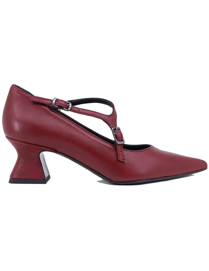 Decollete donna in pelle bordeaux tacco basso Donna SP1055 011