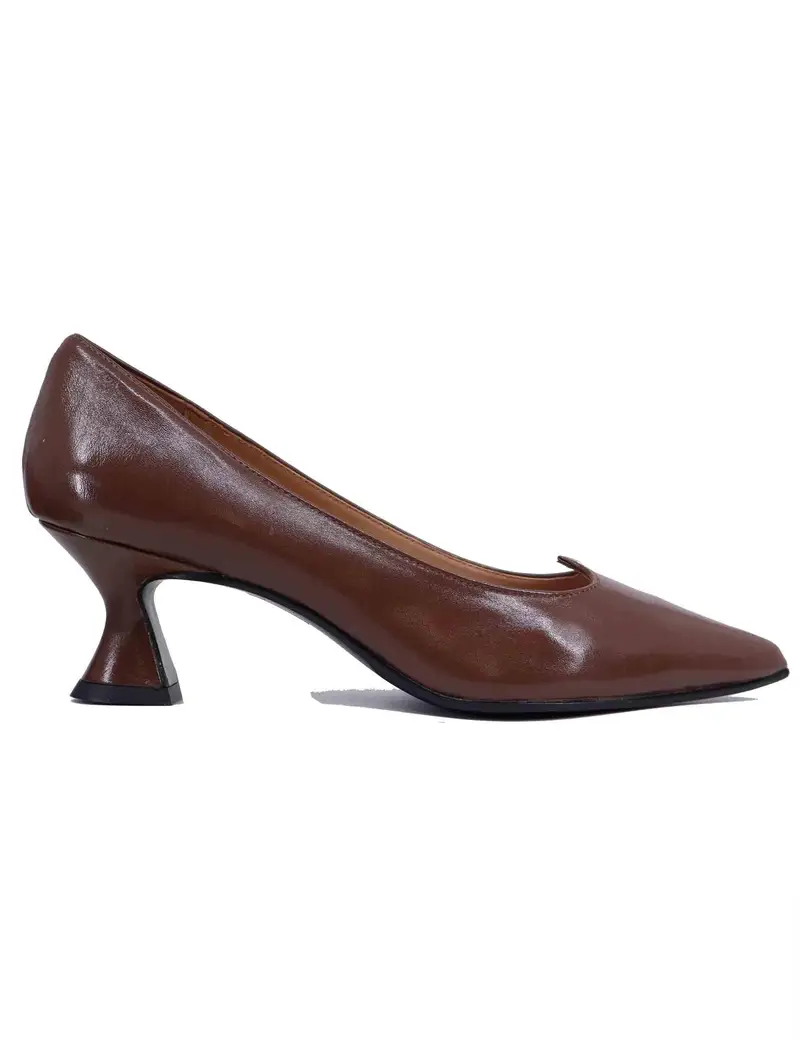 Decollete donna in pelle taupe con scollo a pizzo Donna SPK2103-M 019