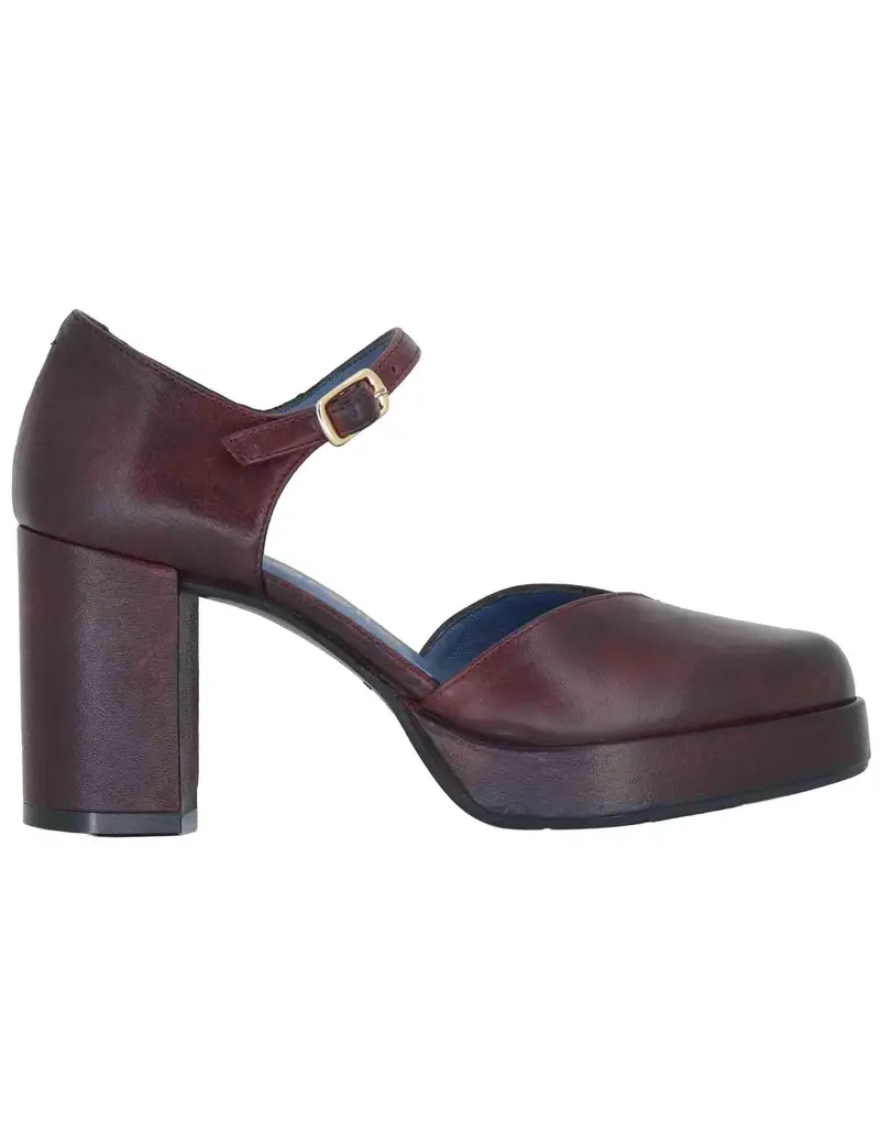 Decollete in pelle bordeuax con tacco alto e cinturino Donna SP2346 016