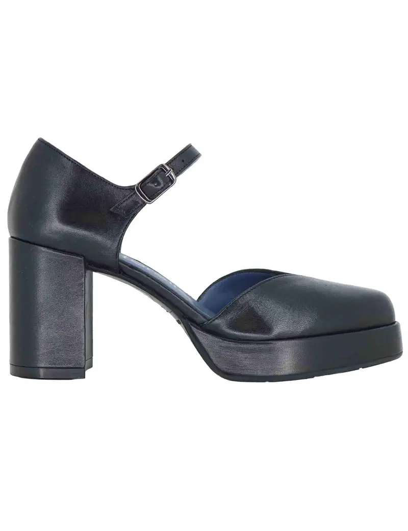 Decollete in pelle nera con tacco alto e cinturino Donna SP2346 001