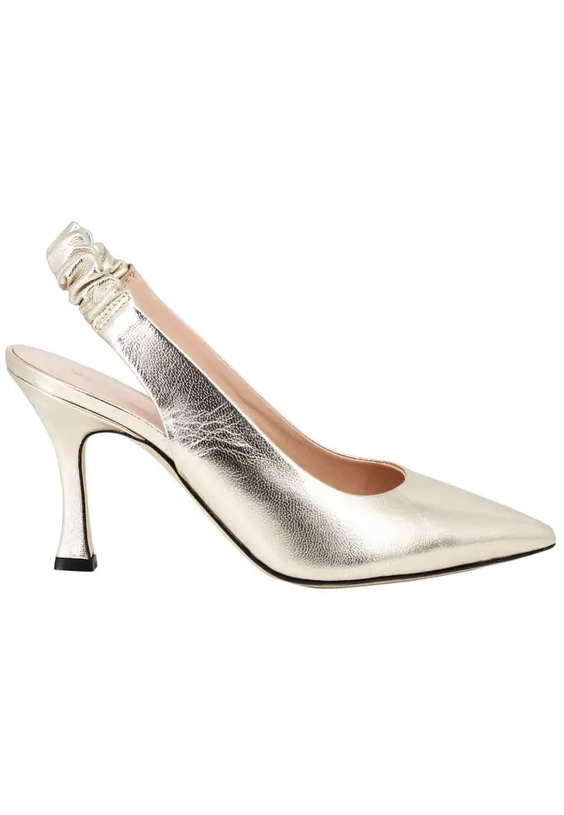 Decollete slingback donna in pelle laminata platino con tacco alto Donna SP1604 600