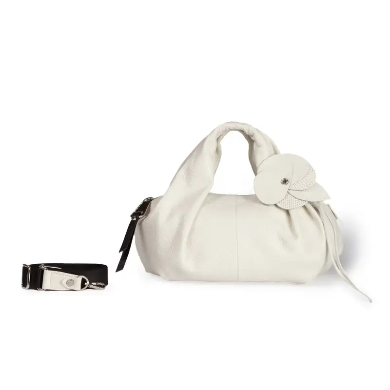 Borse donna Emily in pelle martellata bianca