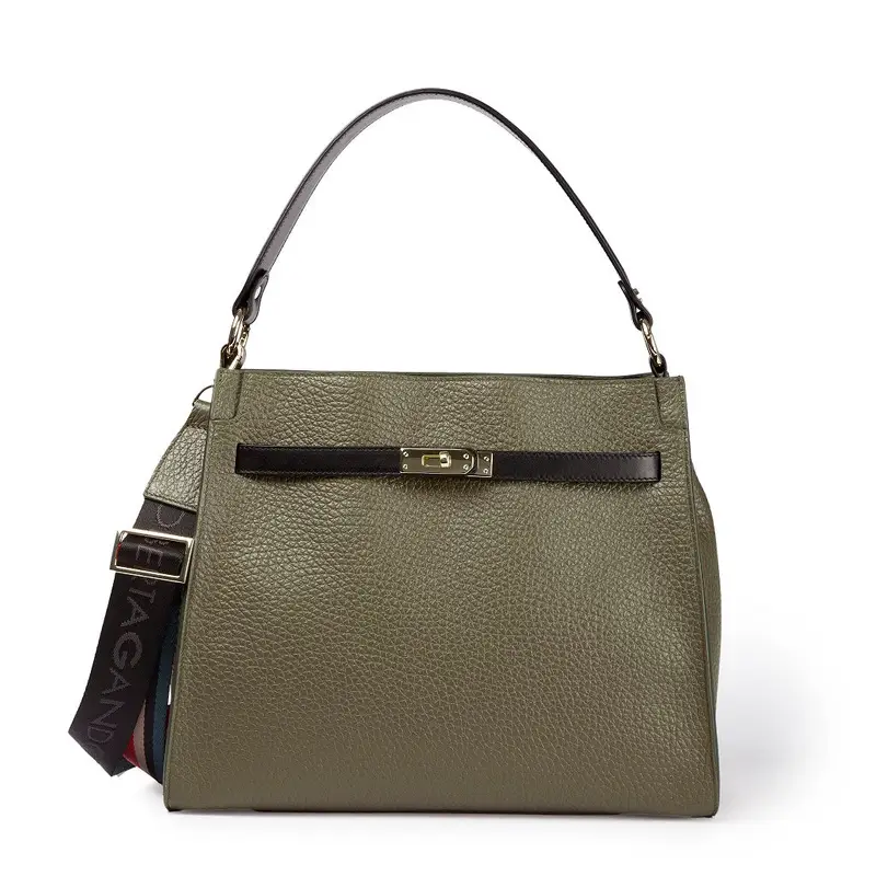 Borse donna Frida Satchel in pelle verde