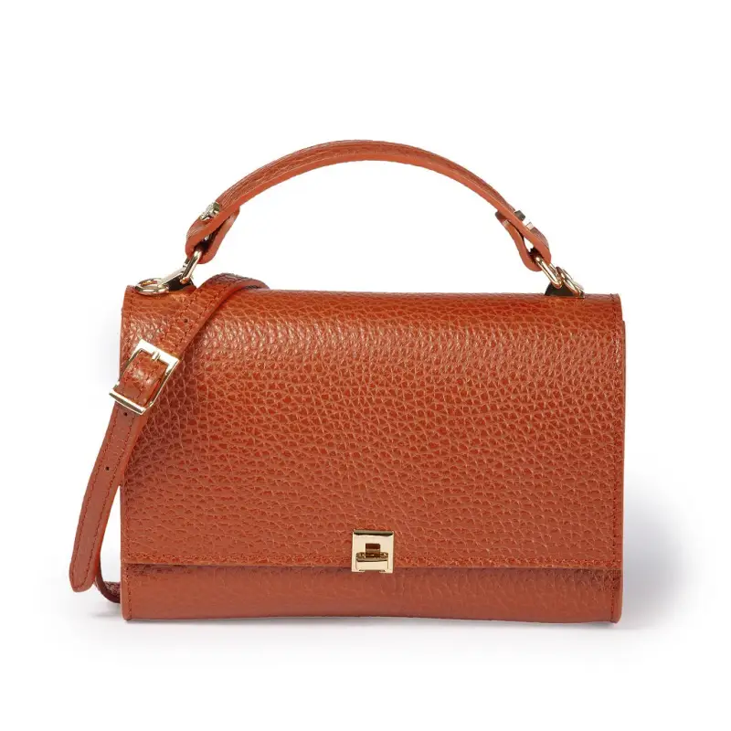 Borse Elodie compact in pelle corallo