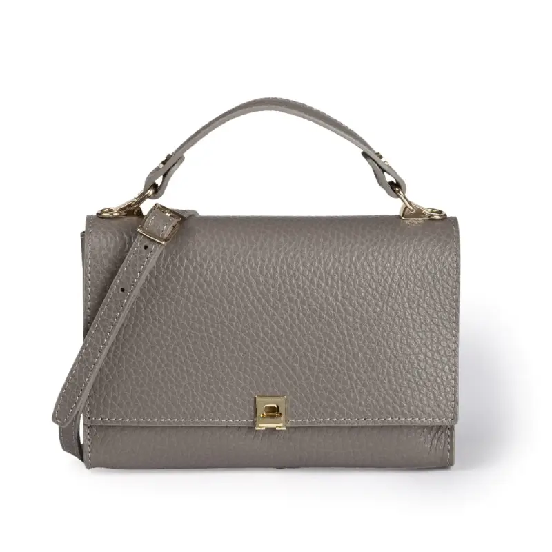 Borse Elodie compact in pelle taupe