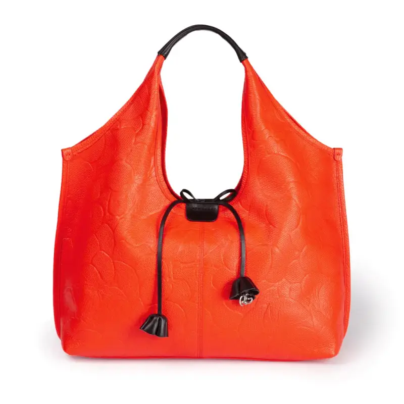 Borse Viola Shopper in pelle corallo