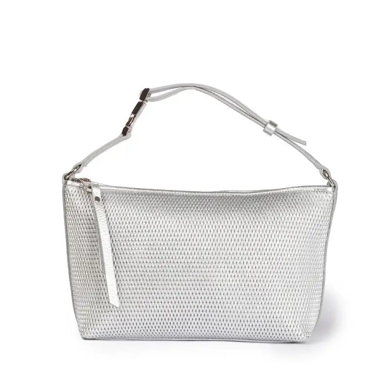 Borse Yuma baguette in pelle argento