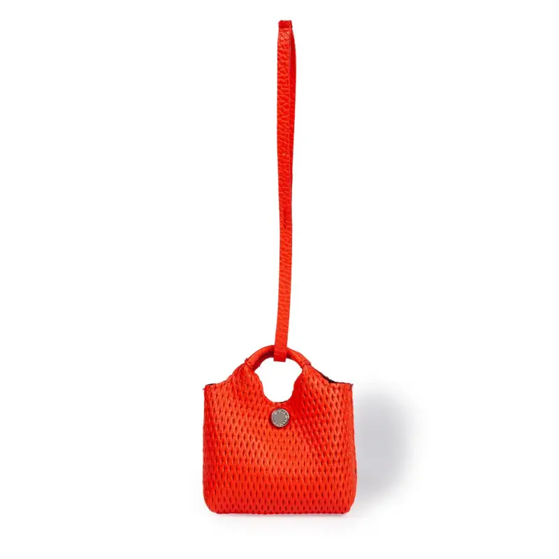 Charms Yuma in pelle corallo