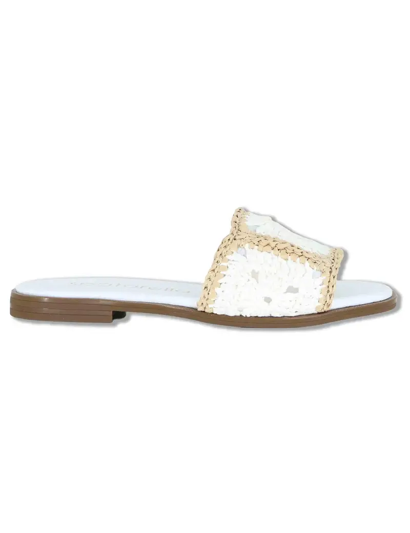Sandali flat in rafia naturale bianca Donna SP261579 100