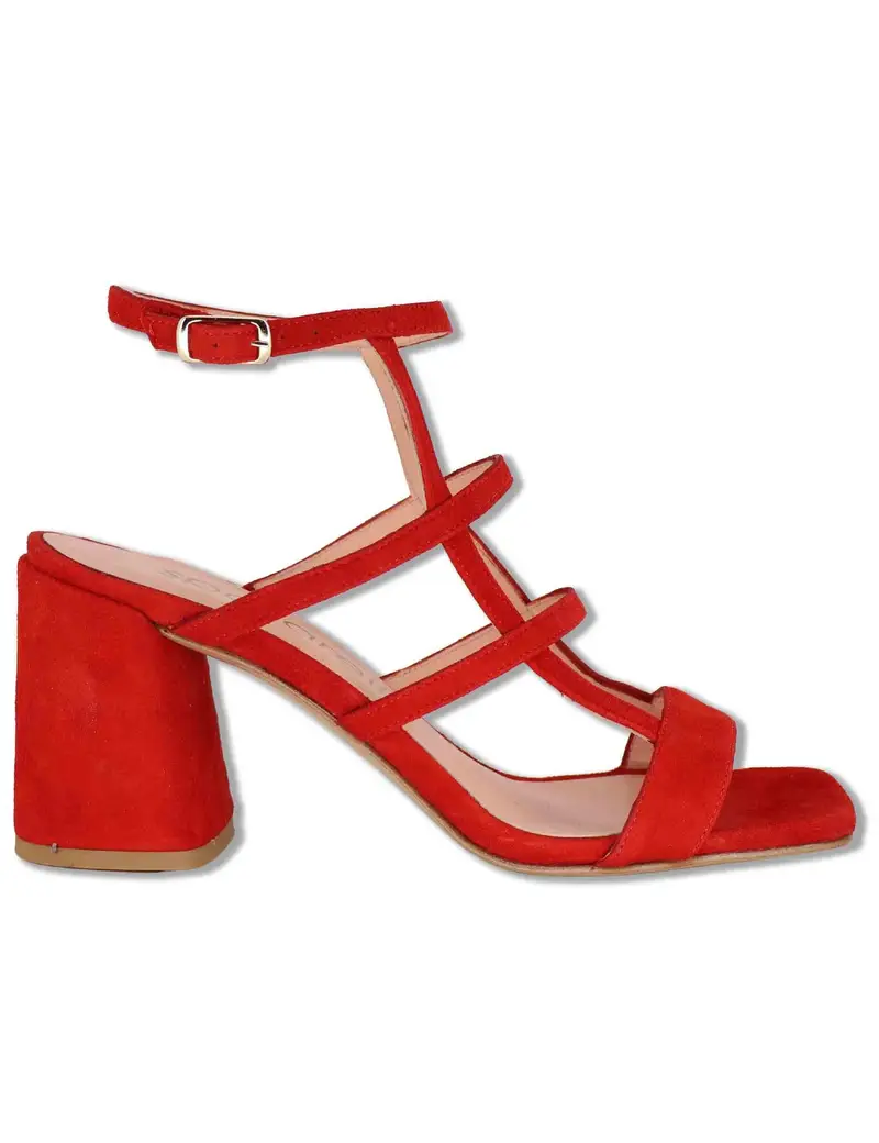 Sandali in camoscio rosso con tacco alto Donna SP2523 088