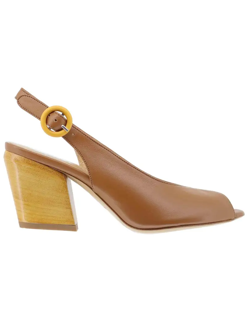 Slingback donna in pelle cuoio con tacco alto Donna SP819 014