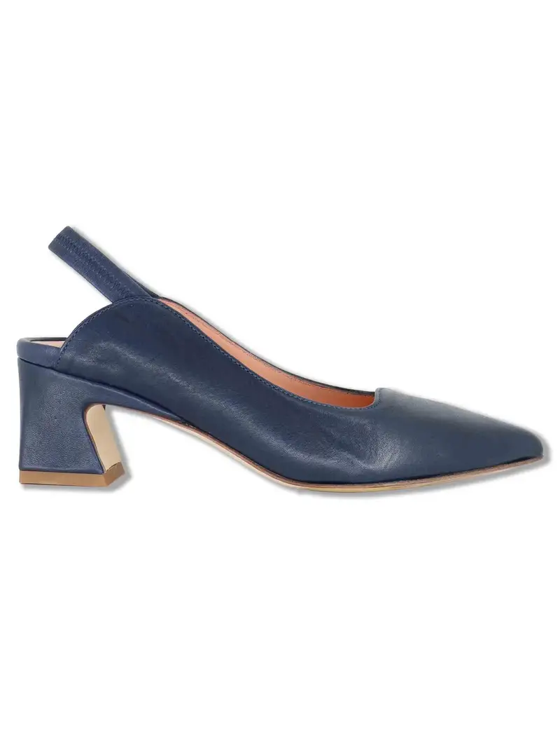 Slingback in pelle blu con cinturino elastico Donna SP2047 002