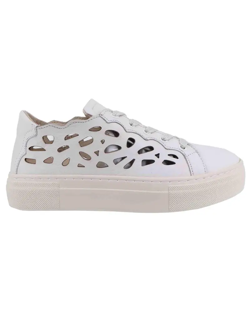 Sneakers donna in pelle laserata bianca Donna SP5714 001