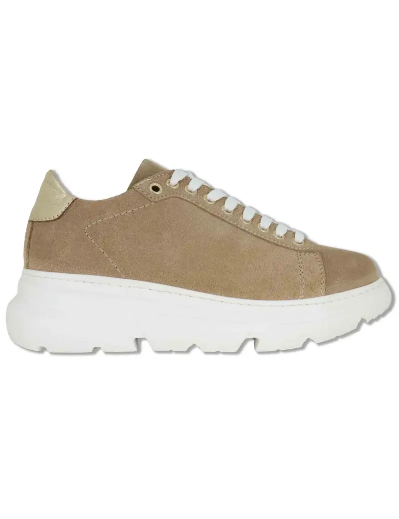 Sneakers in camoscio camel con suola alta Donna SP60170 015
