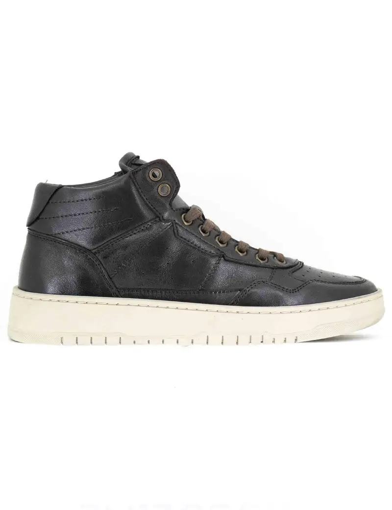 Sneakers in pelle marrone Uomo SPOR5570 014