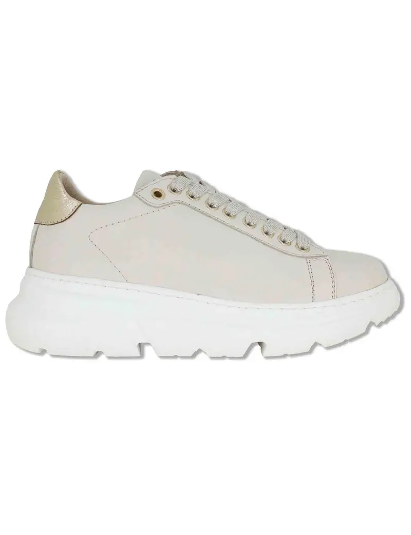 Sneakers in pelle off white con suola alta Donna SP60170 300