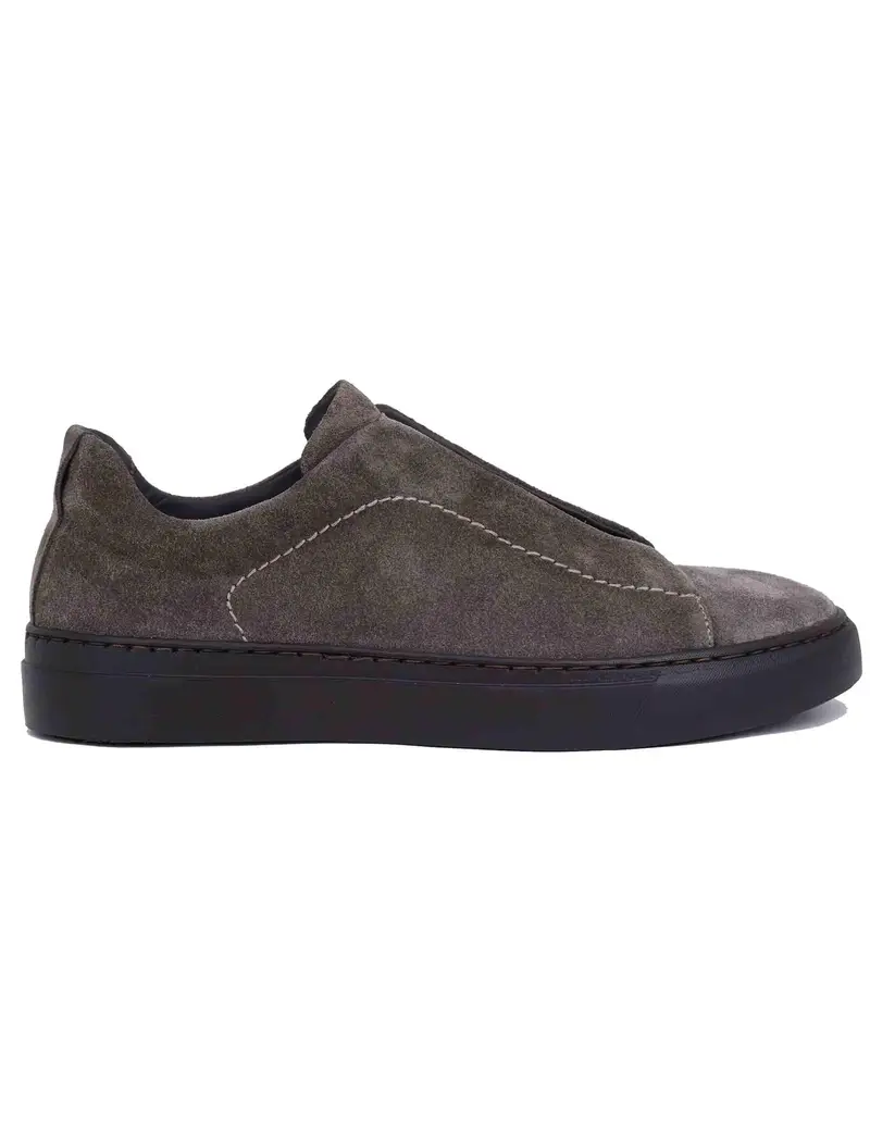 Sneakers uomo in camoscio grigio con elastici Uomo SP8460 029