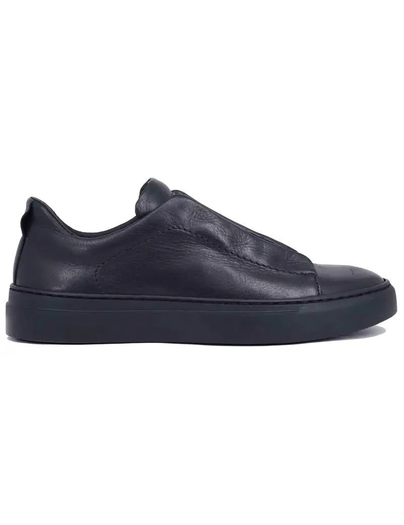 Sneakers uomo in pelle nera con elastici Uomo SP8460 001
