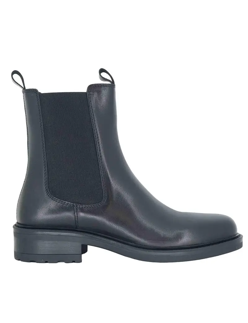 Stivaletti in pelle nera tacco basso Donna SP56209 001