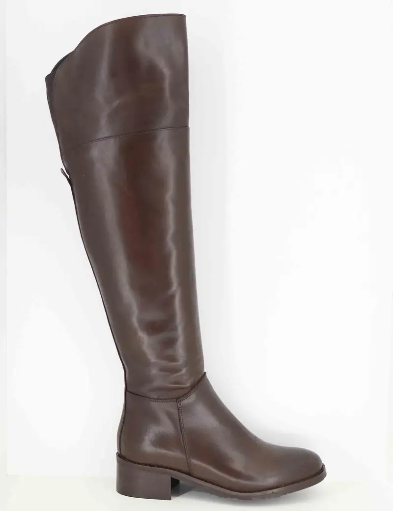 Stivali in pelle marrone con ghetta Donna SPSTE5510 014