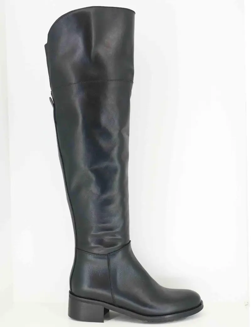 Stivali in pelle nera con ghetta Donna SPSTE55101 001