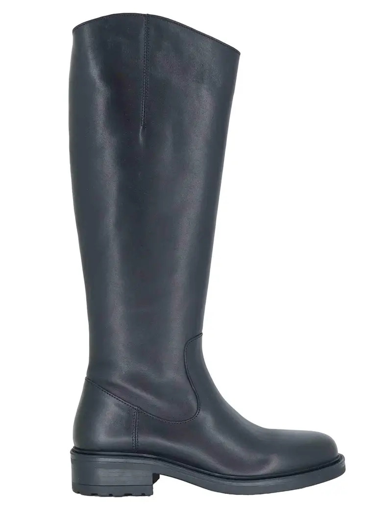 Stivali in pelle nera con tacco basso Donna SP56212 001