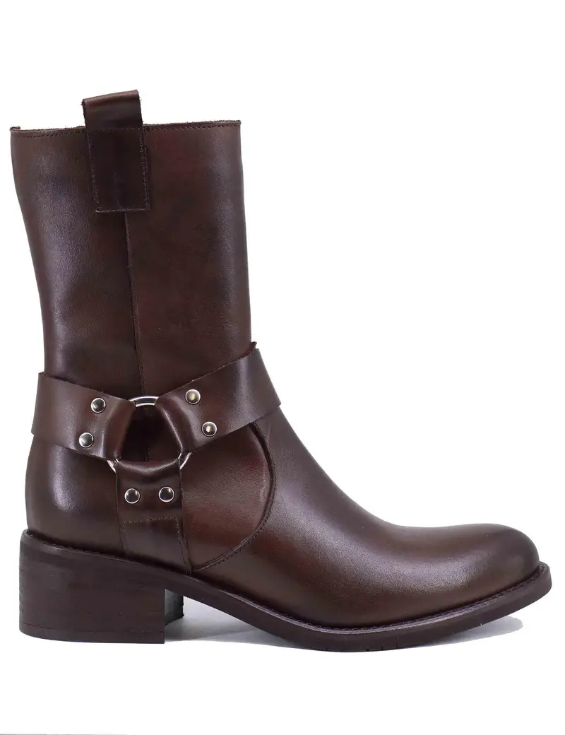 Texani donna in pelle marrone con cavigliera Donna SP102 014