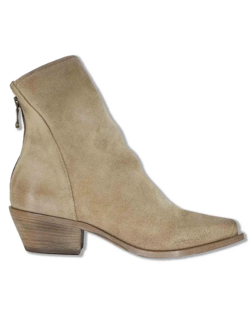 Texani in camoscio taupe con zip posteriore Donna SPDX2215 0289